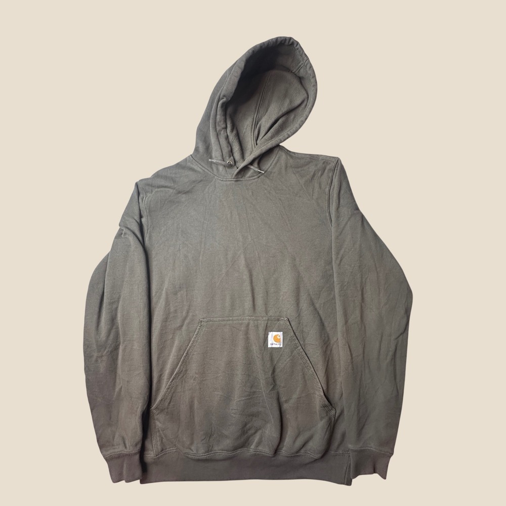 Carhartt Hoodie Mens S TS0121-M Loose Fit Olive Green Midweight Pocket Pullover